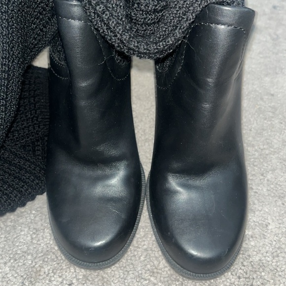 Gucci GG Monogram Leather Knit Sock Wedge Boots 36.5 - Picture 2 of 7